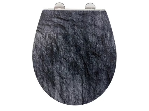 [90274324 1459161] Wenko Toilettensitz Slate Rock Absenkautomatik, Grau