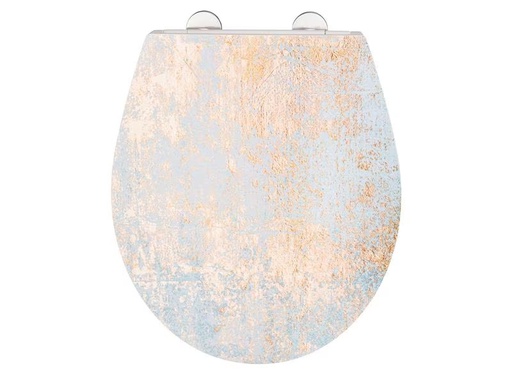 [90274432 1459159] Wenko Toilettensitz Agate Absenkautomatik, Gold/Weiss