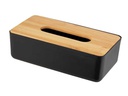 Wenko Kosmetiktuchbox Rotello Nature/Schwarz, Bambus/Kunststoff