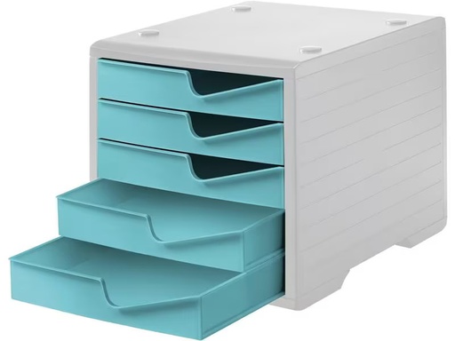 [90274611 1484657] Styro Schubladenbox Styroswingbox Lichtgrau/Aqua