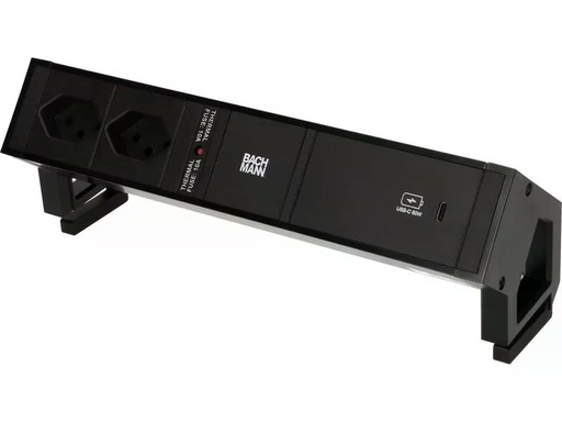 [90274638 1454132] Bachmann Tischsteckdosenleiste DESK 2, 2x T13, 1x USB C 60W, Schwarz