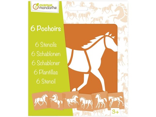 [90274750 1500871] Avenue Mandarine Schablone 15 x 15 cm, Pferde