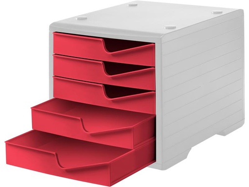 [90274760 1484658] Styro Schubladenbox Styroswingbox Lichtgrau/Cranberry