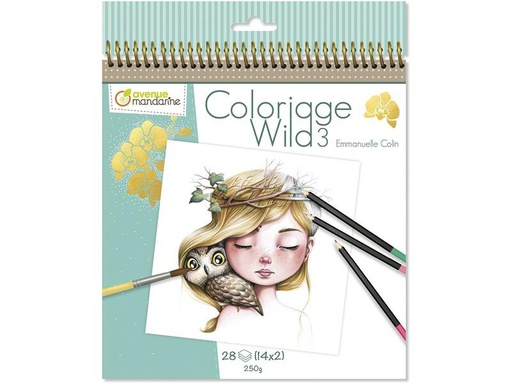 [90274761 1500837] Avenue Mandarine Malbuch Wild 3 20 x 25.5 cm, 28 Blatt
