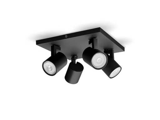 [90274791 1467137] Philips Aufbauspot MyLiving Runner, 4 x GU10, 20W, Schwarz