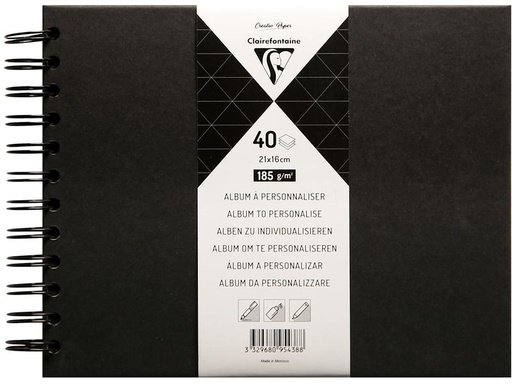 [90274841 1500932] Clairefontaine Notizbuch DIY 21 x 16 cm, Blanko, Schwarz