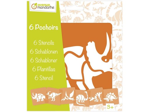 [90274842 1500868] Avenue Mandarine Schablone 15 x 15 cm, Dinosaurier