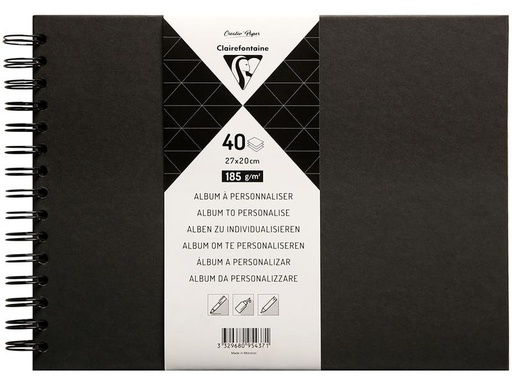 [90274857 1500931] Clairefontaine Notizbuch DIY 27 x 20 cm, Blanko, Schwarz