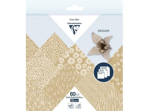 [90274859 1500941] Clairefontaine Faltblätter Origami Floral 70 g/m², 60 Blatt