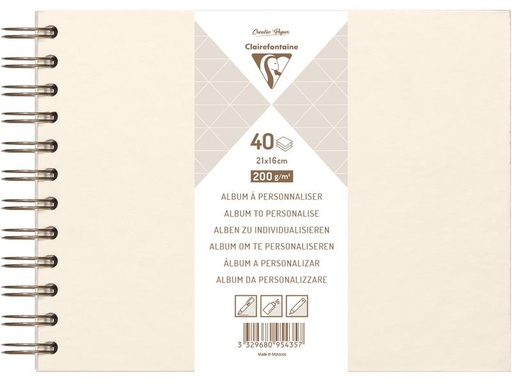 [90274935 1500929] Clairefontaine Notizbuch DIY 21 x 16 cm, Blanko, Elfenbein