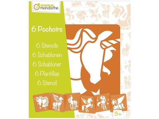 [90275002 1500872] Avenue Mandarine Schablone 15 x 15 cm, Einhörner