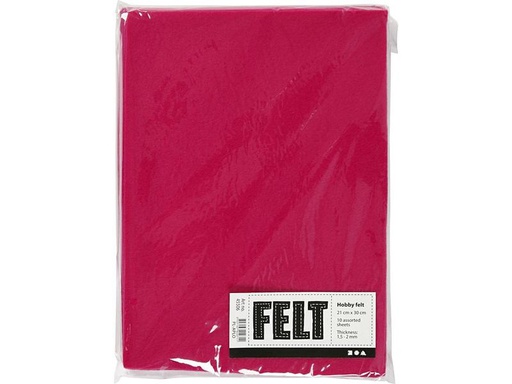[90275331 1502171] Creativ Company Bastelfilz 1.5 - 2 mm, A4, 10 Blatt, Pink