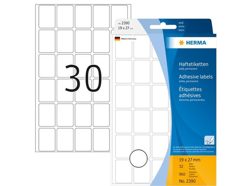 [90275396 1484047] HERMA Vielzweck-Etiketten 19 x 27 mm, 32 Blatt