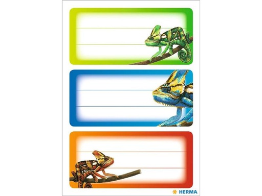 [90275417 1503311] Herma Stickers Schuletiketten Gecko 9 Etiketten, 3 Blatt