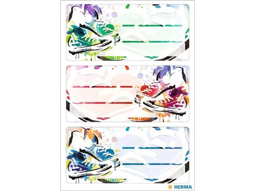 [90275526 1503312] Herma Stickers Schuletiketten Chucks 9 Etiketten, 3 Blatt