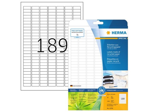 [90275674 1496704] HERMA Universal-Etiketten 25.4 x 10 mm, 20 Blatt