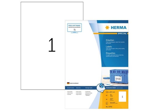 [90275720 1496724] HERMA InkJet-Etiketten 210 x 297 mm, 80 Blatt