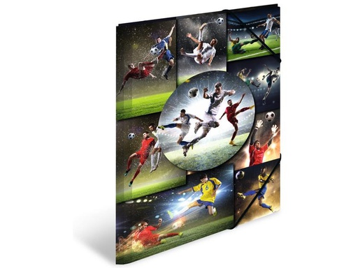 [90275733 1503279] HERMA Gummibandmappe A3 Football, Polypropylen, mit Innendruck