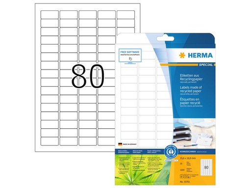 [90275762 1496705] HERMA Universal-Etiketten 35.6 x 16.9 mm, 20 Blatt