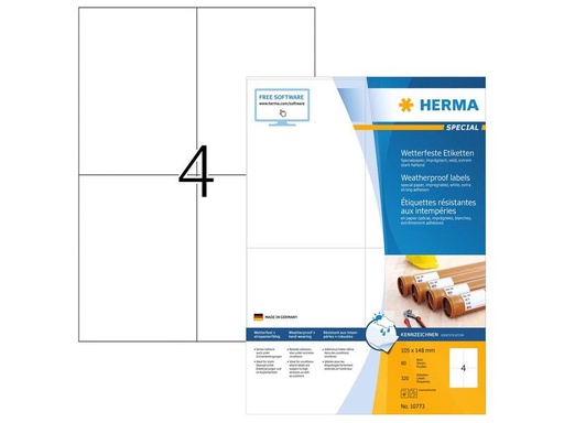 [90275786 1496715] HERMA Outdoor-Etiketten 105 x 148 mm, 80 Blatt
