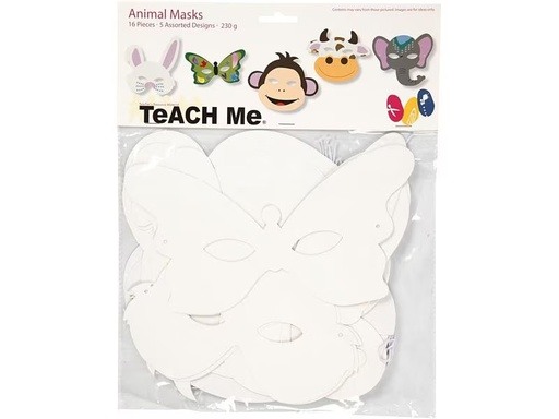 [90275805 1501824] Creativ Company Partyaccessoire Tier-Masken 16 Stück