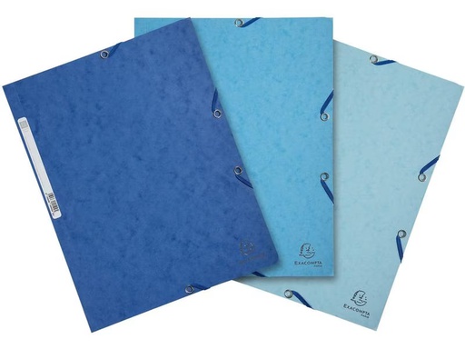 [90275890 1499107] Exacompta Gummibandmappe Aquarel 3-er Set Blau/Hellblau/Türkis