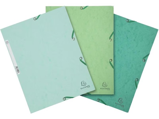 [90275937 1499108] Exacompta Gummibandmappe Aquarel 3-er Set Grün/Hellgrün/Lindgrün