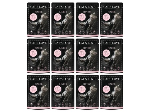 [90275974 1487646] Cat's Love Nassfutter Junior Huhn, 12 x 85 g