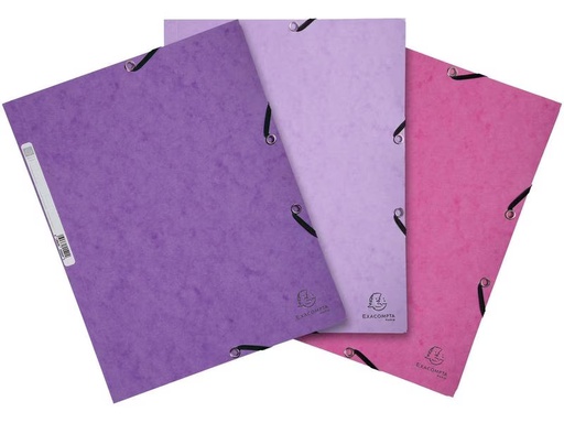 [90276055 1499109] Exacompta Gummibandmappe Aquarel 3-er Set Mauve/Rosa/Violett