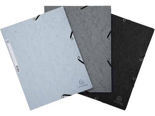[90276059 1499106] Exacompta Gummibandmappe Aquarel 3-er Set Grau/Hellgrau/Schwarz