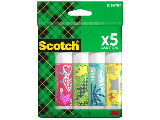 [90276113 1508196] Scotch Klebestift Monster permanent 5 Stück, Mehrfarbig