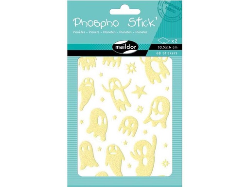 [90276119 1500901] Clairefontaine Motivsticker UV Phospho Gespenster 2 Bögen, 68 Sticker
