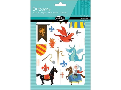 [90276212 1500894] Clairefontaine Motivsticker Sweety Ritter 6 Bogen