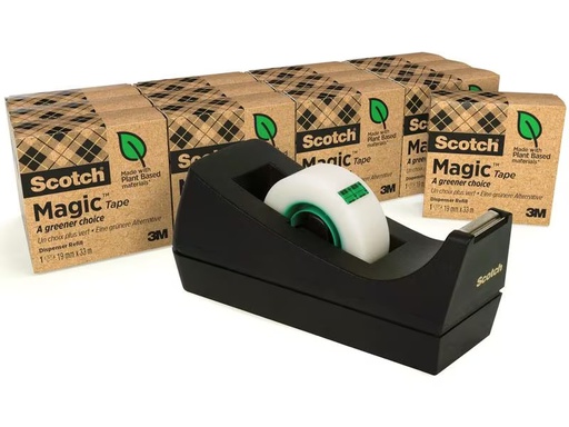 [90276232 1508197] Scotch Tischabroller Magic 19 mm x 33 m, Schwarz