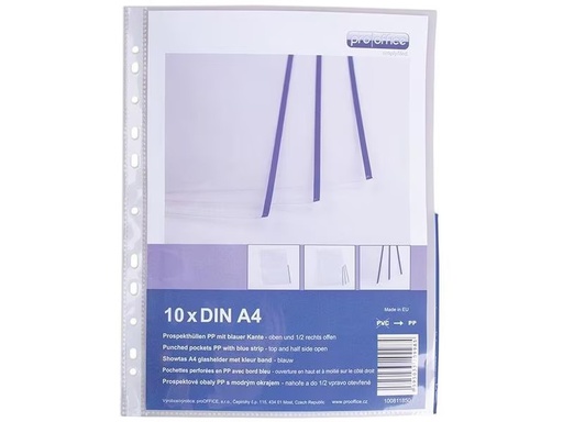 [90276261 1409357] ProOffice Zeigetasche A4, Blau/Transparent, 10 Stück