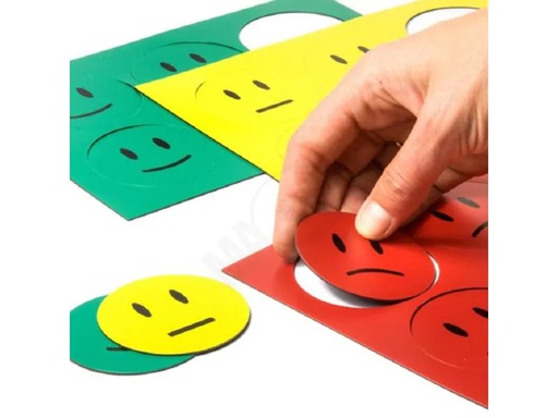 [90047145 844027] supermagnete Haftmagnet Magnetsymbole Smiley Gelb, Grün, Rot, 18 Stück