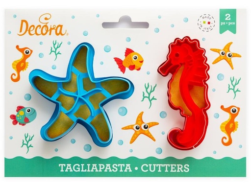 [90276541 1509606] Decora Guetzli-Ausstecher-Set 2 Stück, Seestern und Seepferd