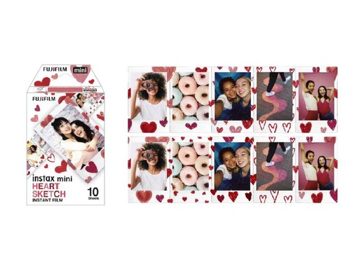 [90276654 1517995] Fujifilm Sofortbildfilm Instax Mini Heart Sketch 10 Blatt