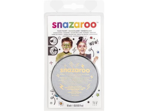 [90276676 1501888] Snazaroo Schminkfarbe Blister 18 ml, Silber Metallic
