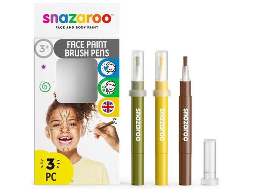 [90276915 1501893] Snazaroo Zubehör Pinselstift Set 4 Dschungel, 3 Stück