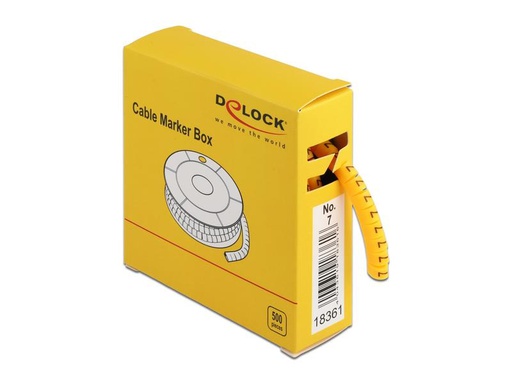 [90047190 1151701] Delock Kabelkennzeichnung Nr. 7, gelb, 500 Stück