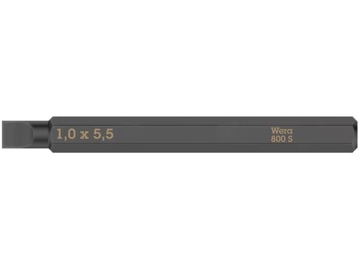 [90277130 1492821] Wera Bit 800 S Schlitz 1.0 x 5.5 mm, 1-teilig