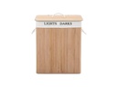 Songmics Wäschesammler Bambus 100 l, Nature/Weiss