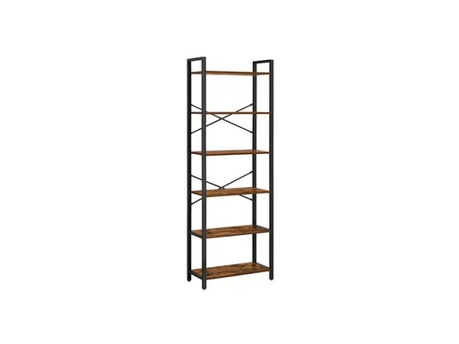 [90277154 1508810] VASAGLE Regal mit 6 Ebenen 66 x 186 cm, Braun/Schwarz
