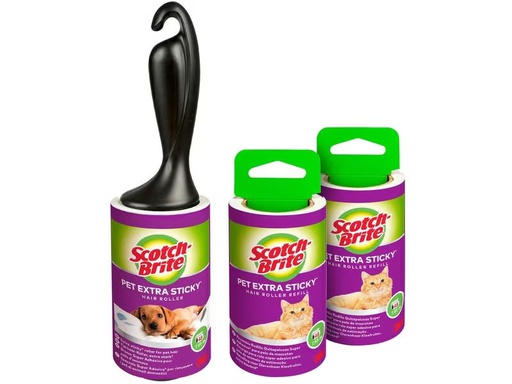 [90277163 1508180] Scotch-Brite Kleiderroller Pet Extra, 1 Roller mit 2 Ersatzrollen
