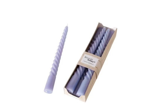 [90277195 1478184] Boltze Stabkerze Twisto 6er Set, Flieder