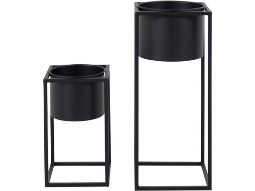 [90277288 1509472] House Nordic Blumentopf Marla 2 Stück, Schwarz