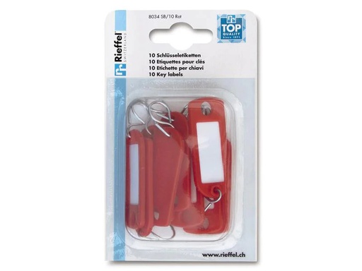[90047236 1144245] Robert Rieffel Schlüsselanhänger 2.2 x 5.5 cm, 10 Stück, Rot