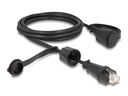 Delock Patchkabel mit Verschlusskappe Cat 6, STP, 2 m, Schwarz