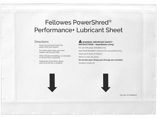[90277504 1497579] Fellowes Ölpapier für Aktenvernichter Perfomance 10 Blätter